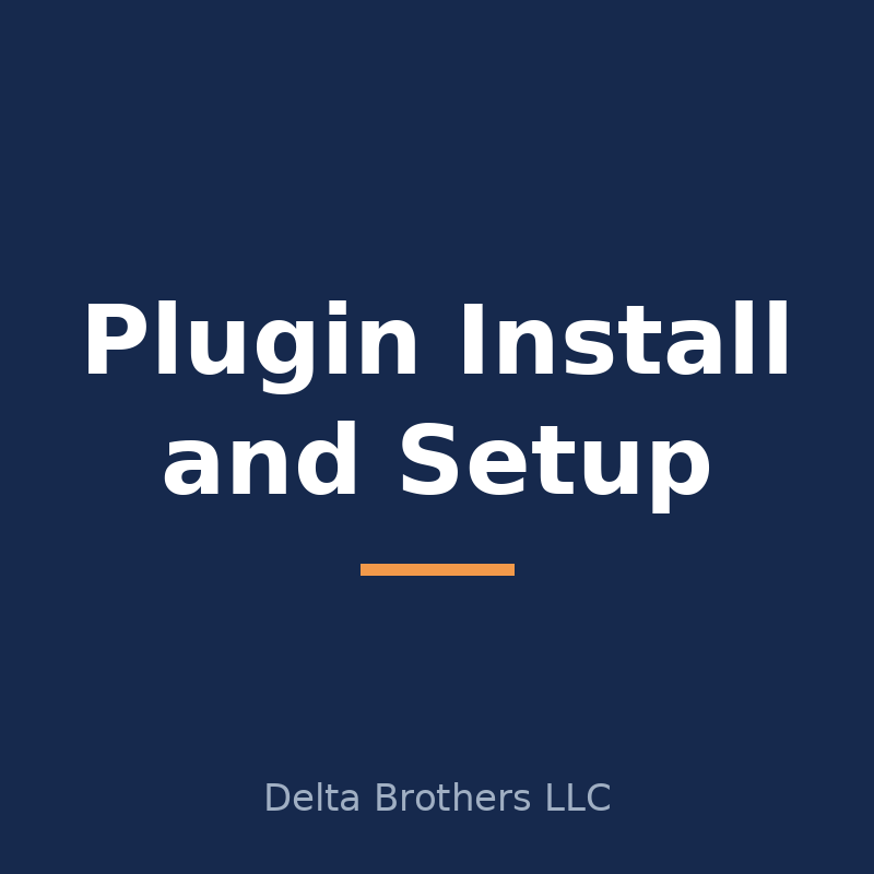 Plugin Install and Setup